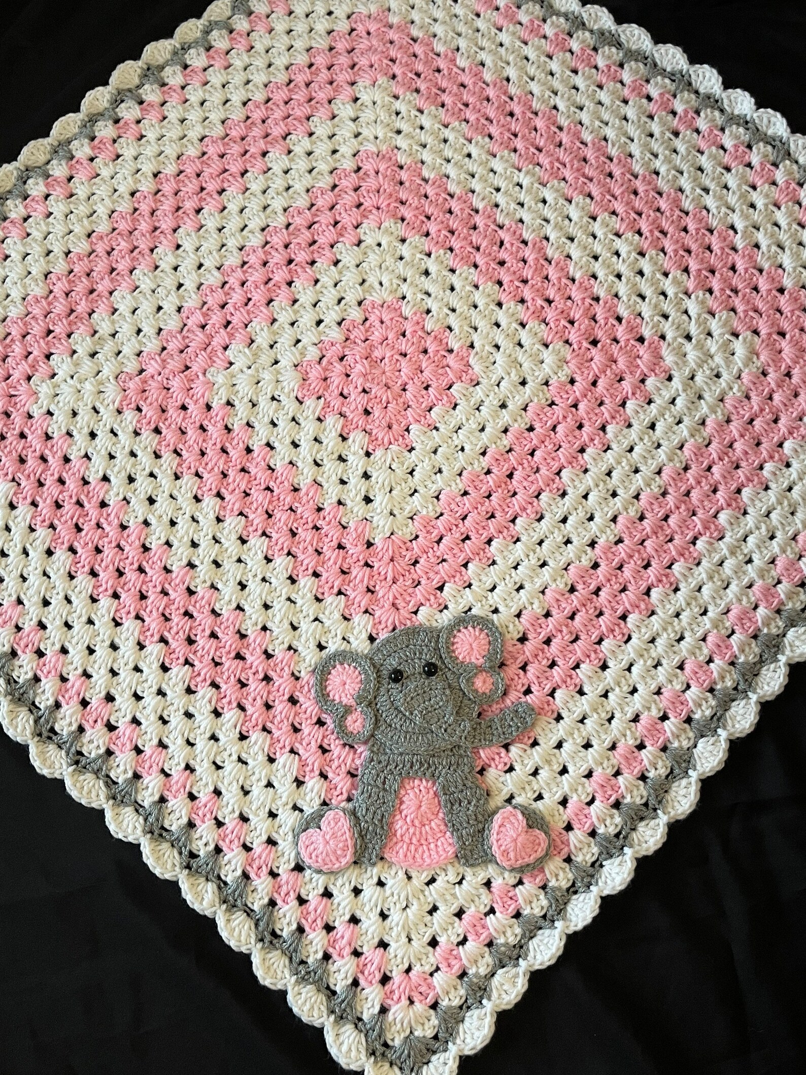 Elephant Crochet Baby Blanket Baby Blanket Handmade Baby Blanket