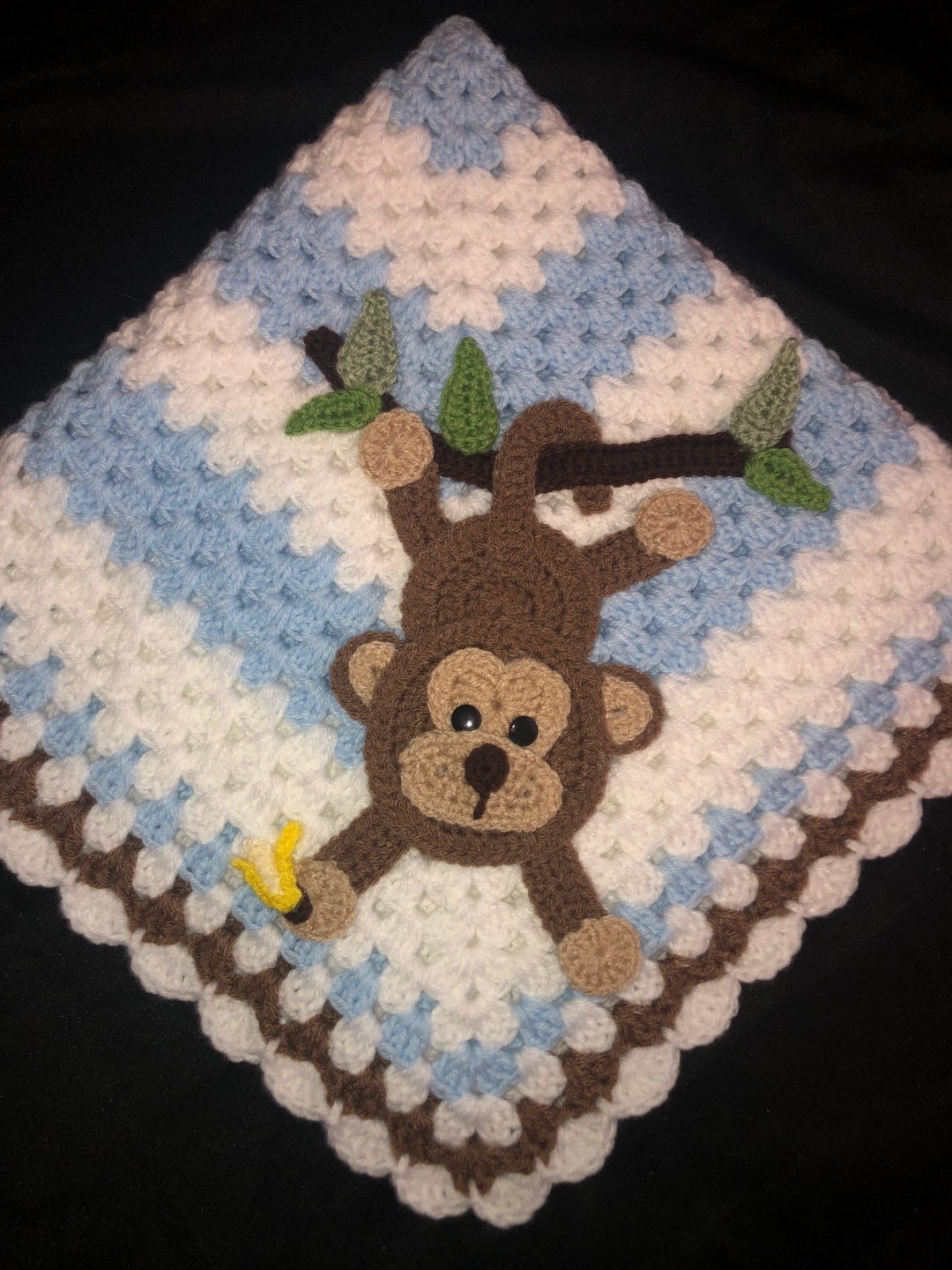 Baby Monkey Crochet Baby Blanket Baby Blanket Handmade Baby Blanket