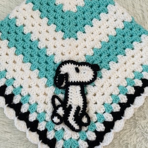 Handmade Crochet Baby Blanket: Snoopy Dog Afghan