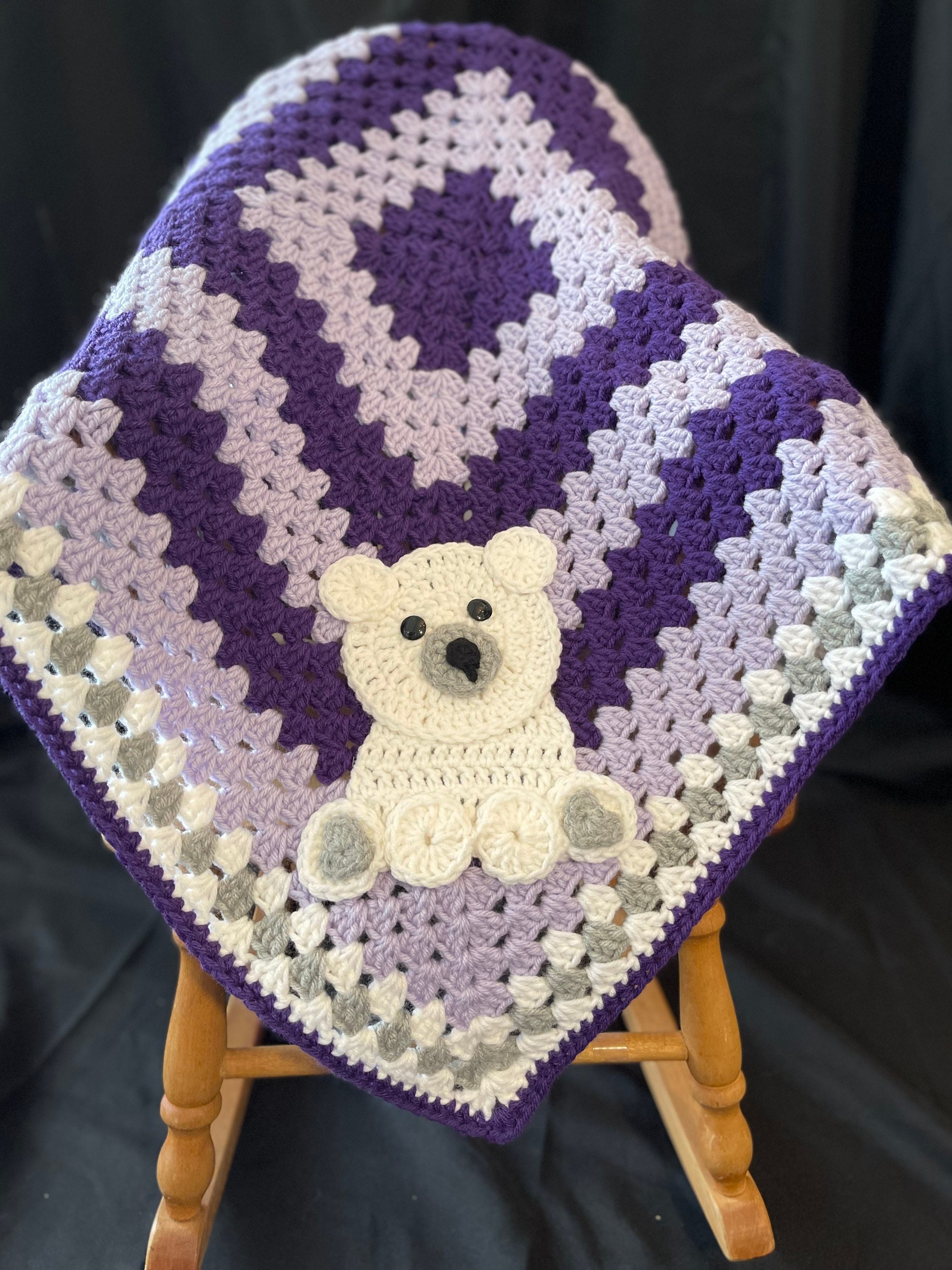Polar Bear Crochet Baby Blanket Baby Blanket Handmade Baby Blanket
