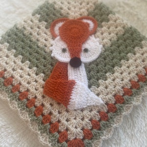Fox Crochet Baby Blanket - Baby Blanket - Handmade Baby Blanket - Fox Baby Blanket  - Crocheted Baby Blanket - Baby Fox