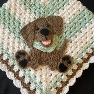 Labrador Crochet Baby Blanket - Handmade Baby Blanket - Baby Labrador  Blanket - Crocheted Baby Blanket - Baby Lab -  Puppy - Afghan