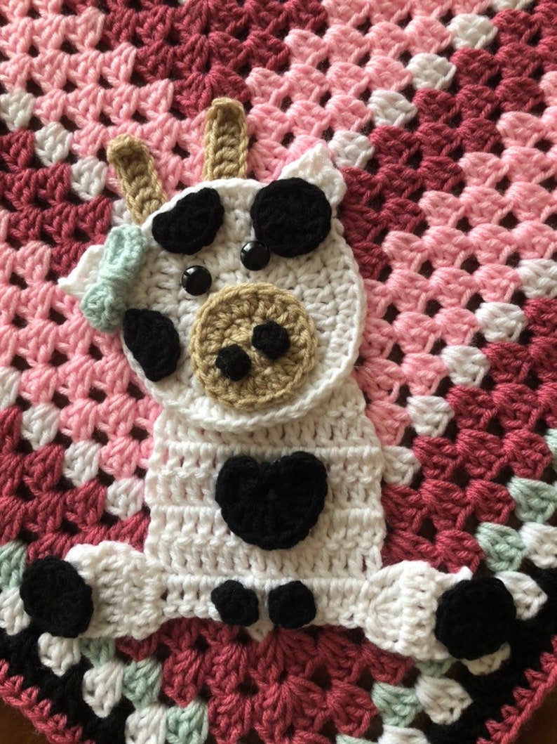 Cow Crochet Baby Blanket Baby Blanket Handmade Baby Etsy
