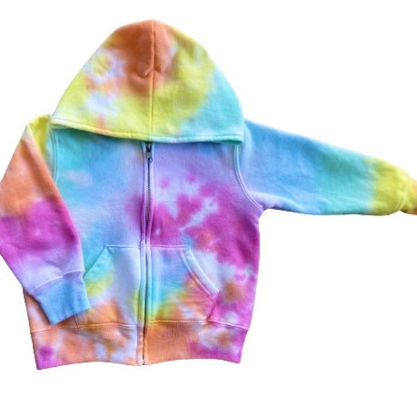 Hoodie Zip PINK Tie-dye Bleu Et Rose - Taille XS Femme - Occasion Très Bon état (EUC)