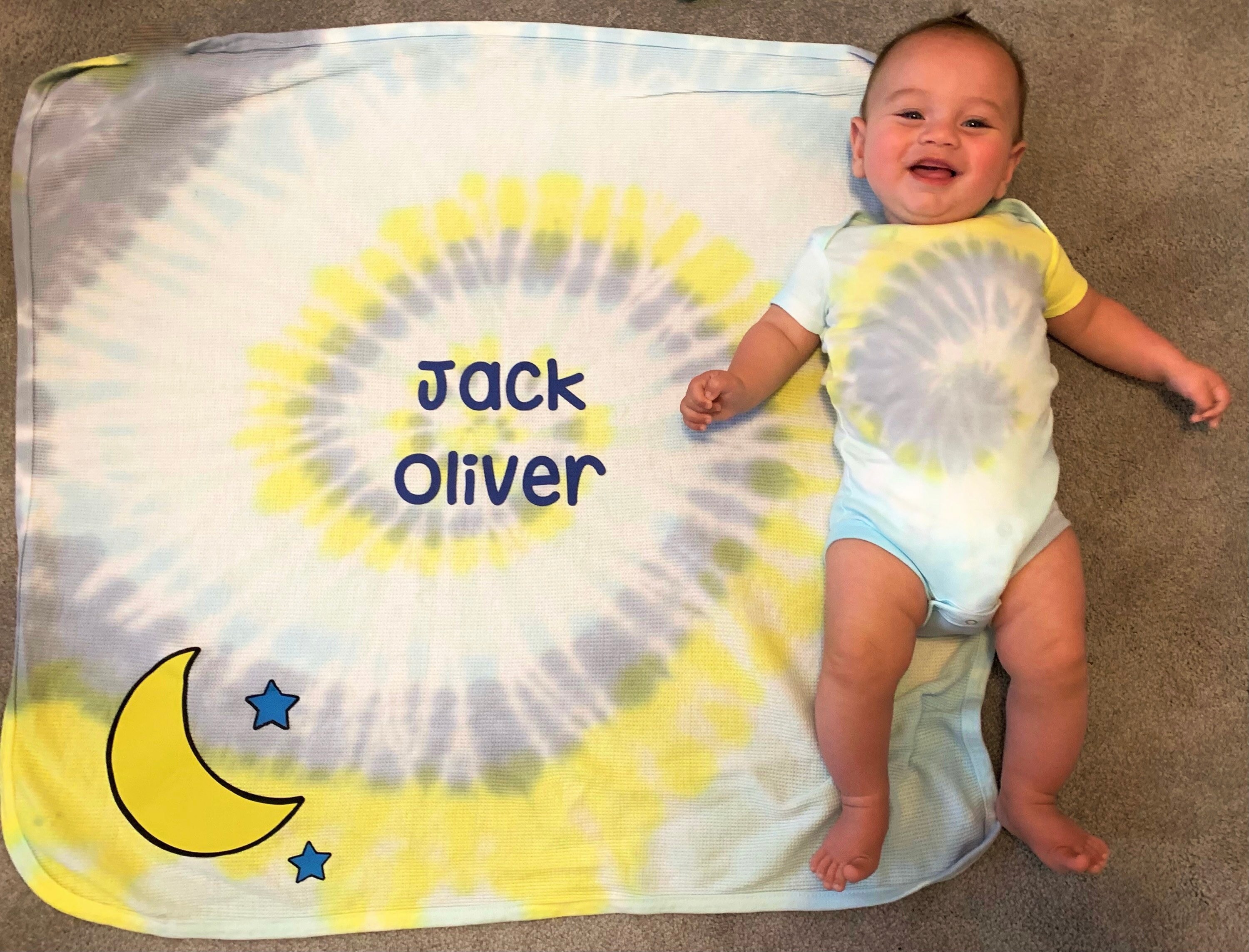 Personalized Tiedye Baby Blanket Etsy UK