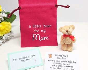 Bear Hug Gift For Mum, Nan, Sister, Daughter, Thinking Of You, Missing You, Long Distance Love, Friendship, Positivity Gift, Sending Hugs