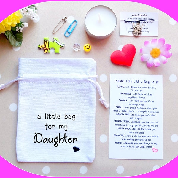 Little Gift Bag For My Daughter, Birthday Gift Card, Token Keepsake, Gifts For Her, Thoughtful, Sentimental Gift For Daughter, Love You Gift