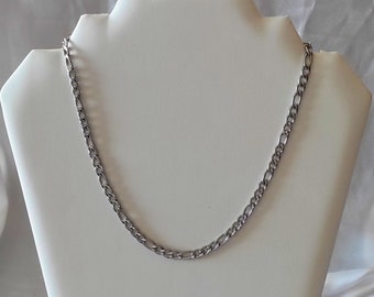 collier chaine figaro 5 mm  acier inoxydable longueur au choix - idée cadeau homme femme