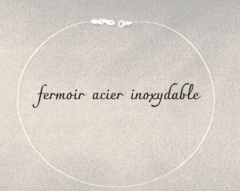 Collana girocollo da donna con filo di nylon trasparente per pendente e chiusura in acciaio inossidabile color acciaio o oro, lunghezza a scelta