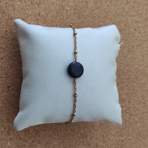 natural stone bracelet jewel lapis lazuli pearl satellite chain gold stainless steel - gift idea for women