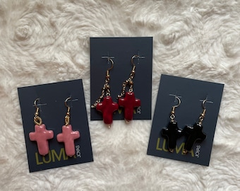 Mexican earrings, cross earrings, LUMA earrings, mexican jewelry, gifts for her, gifts for friends, cross gift, friend gifts