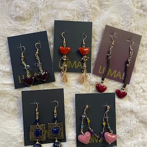 Mexican earrings, LUMA earrings, earrings with hearts, gift for her, aretes mexicanos, mexican accessories