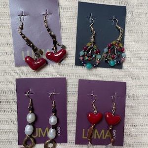 Mexican earrings, boho earrings, aretes mexicanos, gift for her, mexican earrings, Heart earrings, Mexican gifts, jewelry for her, stuffers