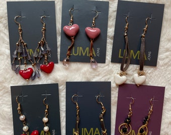 Mexican earrings, aretes mexicanos, aretes con corazón, boho earrings, joyería artesanal, Artesania mexicana, earrings with heart