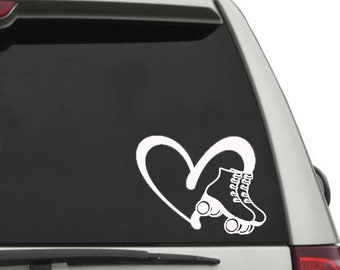 Etiqueta engomada del corazón del patín