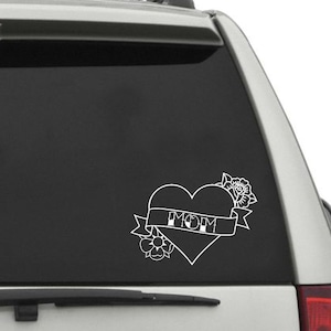 Mom Heart Tattoo Decal Sticker