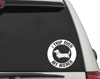 Funny Dachshund Decal - "You Should See My Wiener" Vinyl Sticker 7x5 Inches