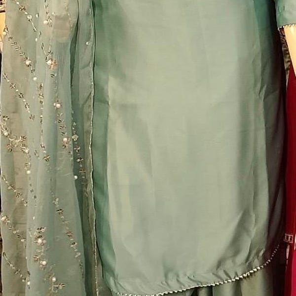 Anti-Fit Farshi Shalwar Set - Mehndi Green - Ready to Ship