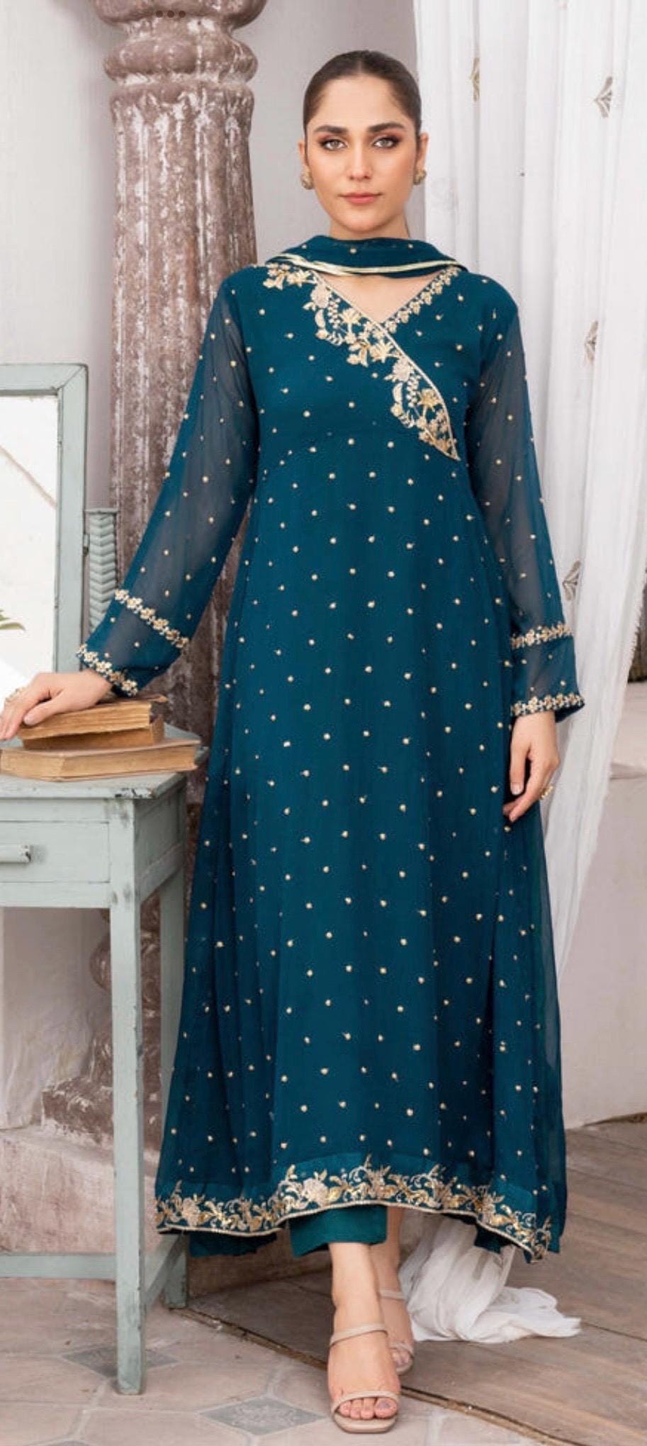 Teal Pakistani Dress - Etsy