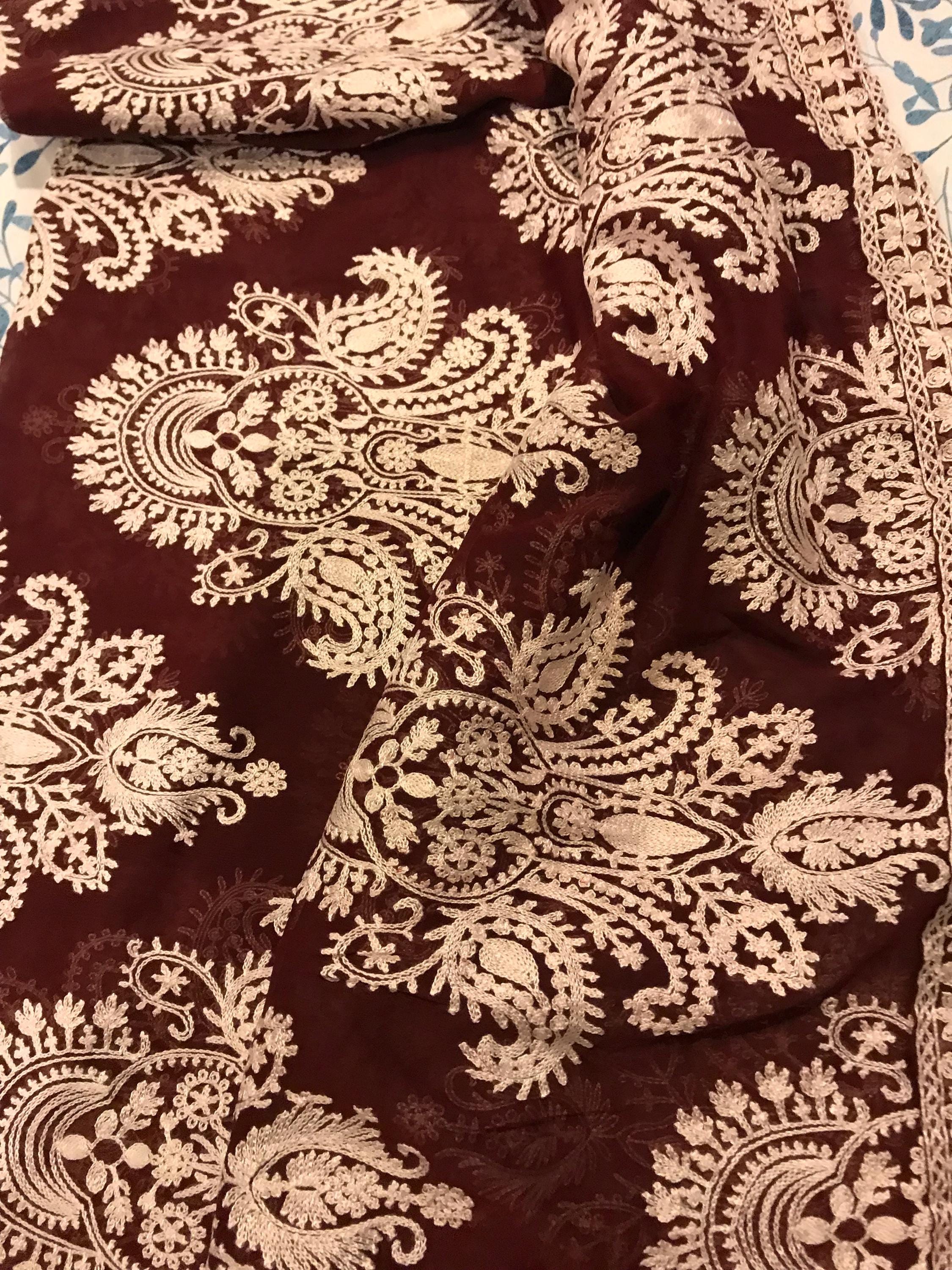 3 chiffon embroidered dupattas in black and white.