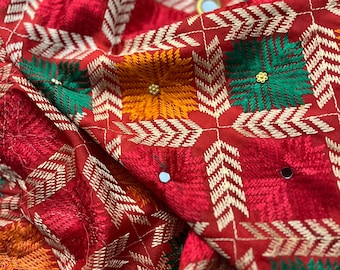 Phulkari Wedding Dupatta: Pakistani Indian Embroidered Scarf