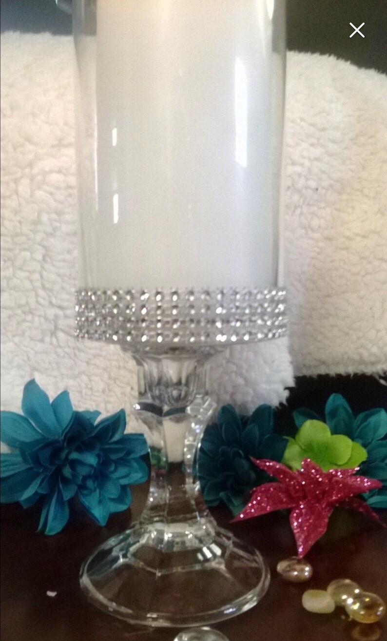 6 Flared Pedestal Cylinder Vases Wedding Glass Table Centerpiece Candle Holders 