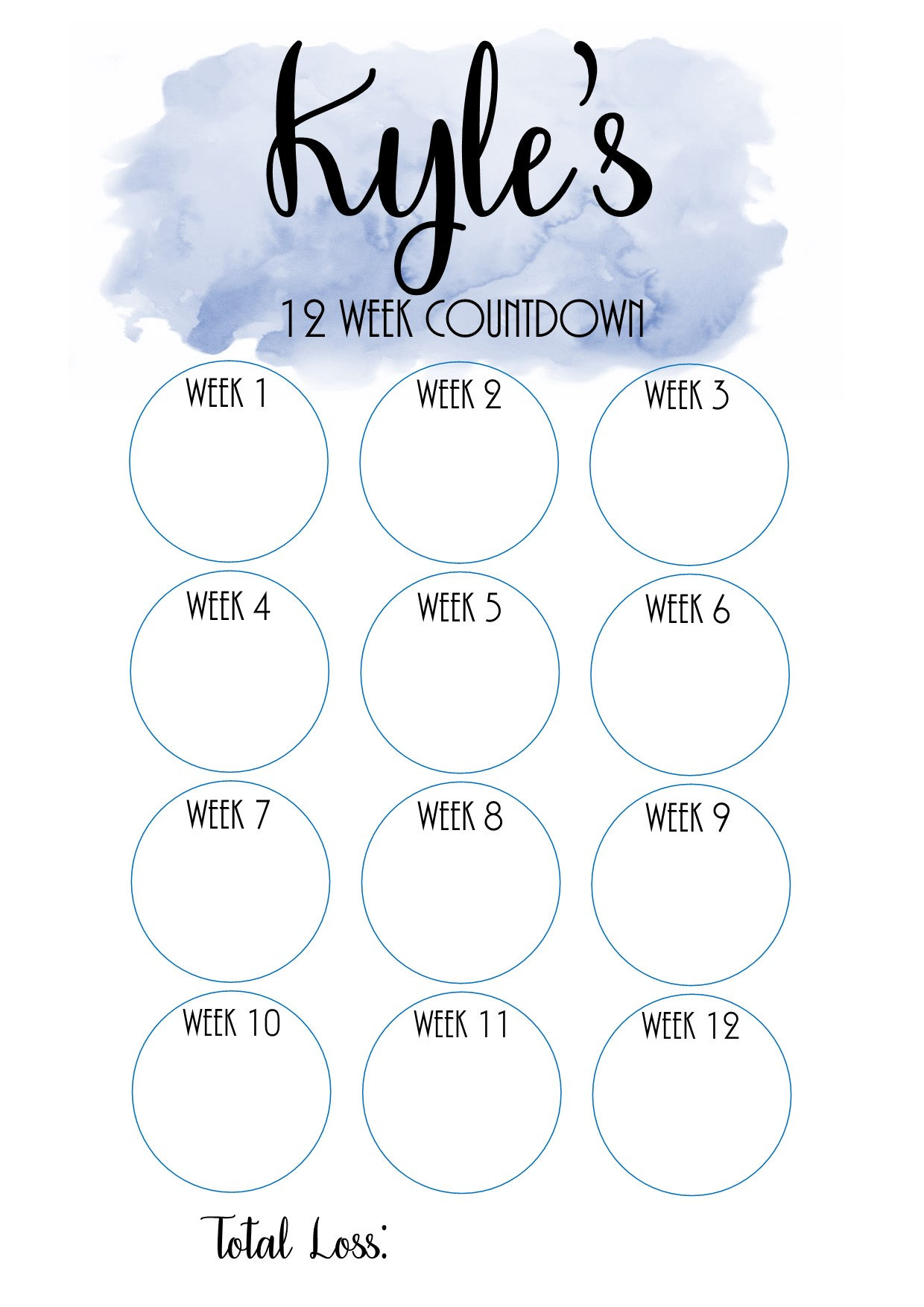 Personalised Weight Loss Countdown Chart Slimming World Etsy