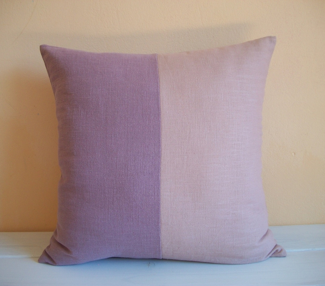 Lavender/dusty Rose Linen Pillow Cover, Linen Pillow Cover, Linen