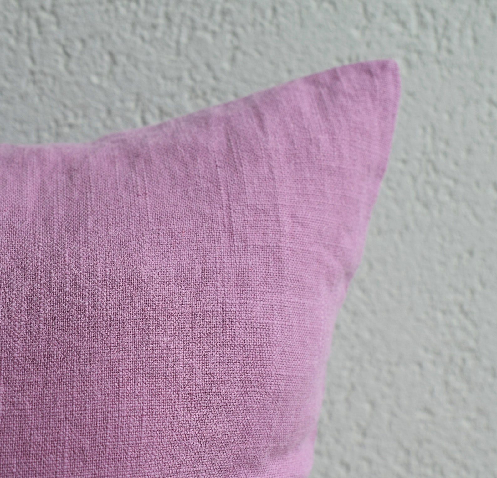 Lavender Linen Pillow Cover With Wooden Buttons Purple Linen Etsy