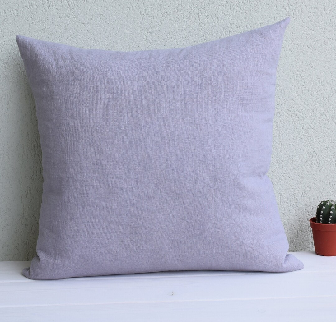 Gray Linen Pillow Cover , Cement Gray Linen Throw Pillow Cover