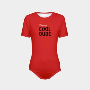 ABDL Mommy&#39;s Cool Dude Penguin Red Snap-Crotch Bodysuit