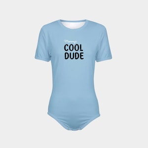 ABDL Mommy&#39;s Cool Dude Penguin Blue Snap-Crotch Bodysuit