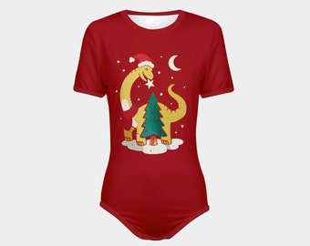 ABDL Christmas Dinosaur Snap-Crotch Bodysuit