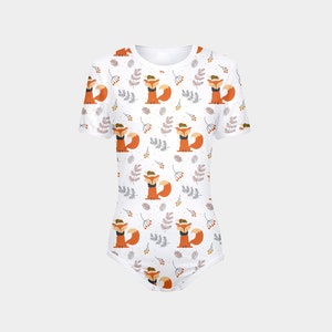 ABDL Winter Fox Pattern Snap-Crotch Bodysuit