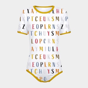 ABDL Colorful Alphabet Snap-Crotch Bodysuit
