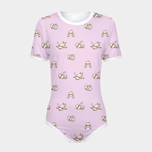 ABDL Slumbering Sloths Pink Snap-Crotch Bodysuit