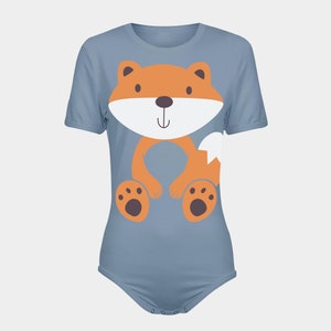 ABDL Fox Blue Snap-Crotch Bodysuit