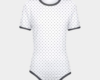 ABDL Gray Triangles on Gray and White Snap-Crotch Bodysuit Undershirt