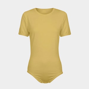 ABDL White Polka Dots Yellow Snap-Crotch Bodysuit Undershirt