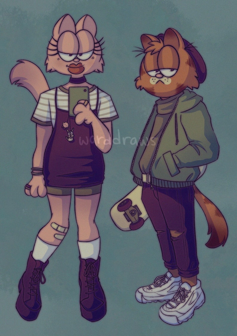 Garfield & Arlene Mini Print 4x6 Etsy