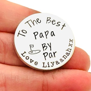 Best Papa By Par, Personalised Golf Ball Marker, Golfing Gift For Men, Fathers Day Gift For Golf Lover, Daddy Golf Gift, Grandpa Birthday