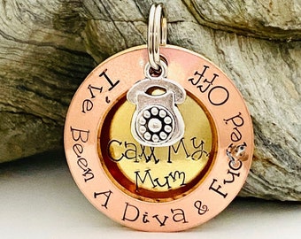 Dog Tags For Dogs, Funny Dog Tag, Personalised Dog Tag, Diva Dog Name Tag, Rude Dog Tag, Dog ID Tag, Dog Collar Tag, Metal Dog Tag, Large