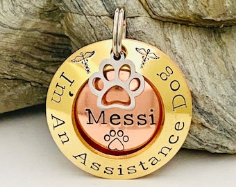 Assistance Dog Tag, Support Dog Tag, Working Dog Tag, Service Dog Tag, Personalised Dog ID Tag, Double Sided Dog Tag, Dog Tag For Harness