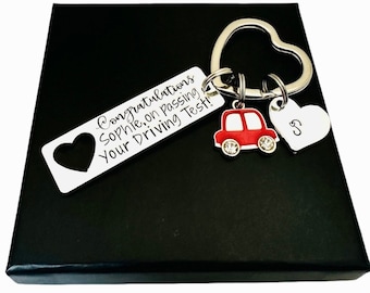 Personalised New Driver Keyring, Daughter First Car Key ring, Congratulations Driving Test, Granddaughter New Car Gift, Well Done  Present