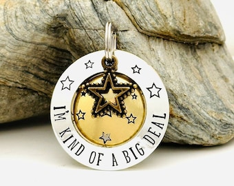 Dog Tags For Dogs, Puppy Dog Tag UK, Custom Dog Tag, Big Deal Dog Name Tag, Brass Dog ID Tag, Metal Pet Tag, Large Dog Collar Tag, Star Tag
