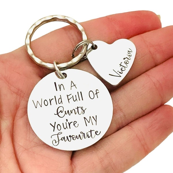 Cunty Keyring, Valentines Gift For Boyfriend, Funny Keyring For Him, Rude Gifts For Friend, Profanity Gift For Girlfriend, Offensive Gifts