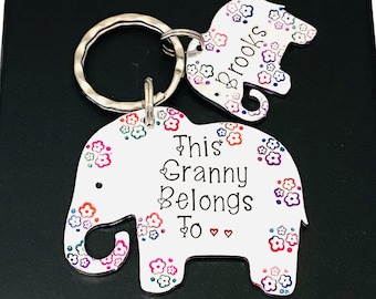 This Granny Belongs To Elephant Key ring, Birthday Present For Grandma, Mothers Day Gift For Mom, Nana Gift From Grandkids, Nannie Gift