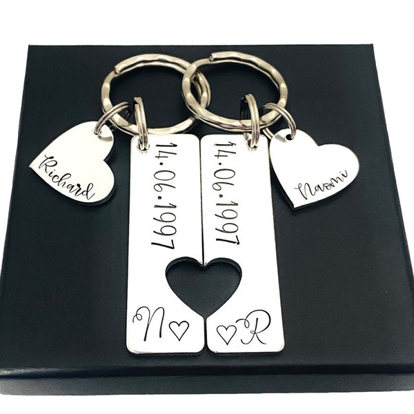 Wedding Gift For Couple, Special Date Personalised Keyring, Relationship Gift, Husband And Wife Anniversary Keychain, Valentines Day Gift