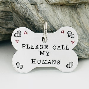 Bone Shape Dog Tag, Call My Humans Dog Tag, Dog Tags For Dogs, Silent Dog Tag With Name, Double Sided Dog Tag, Puppy Name Tag For Harness