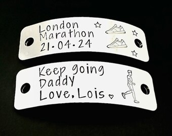 Personalised Trainer Tags, Marathon Gift For Men, Runner Shoe Tag, Running Tags For Women, Motivational Running Present For Friend, Dad Gift